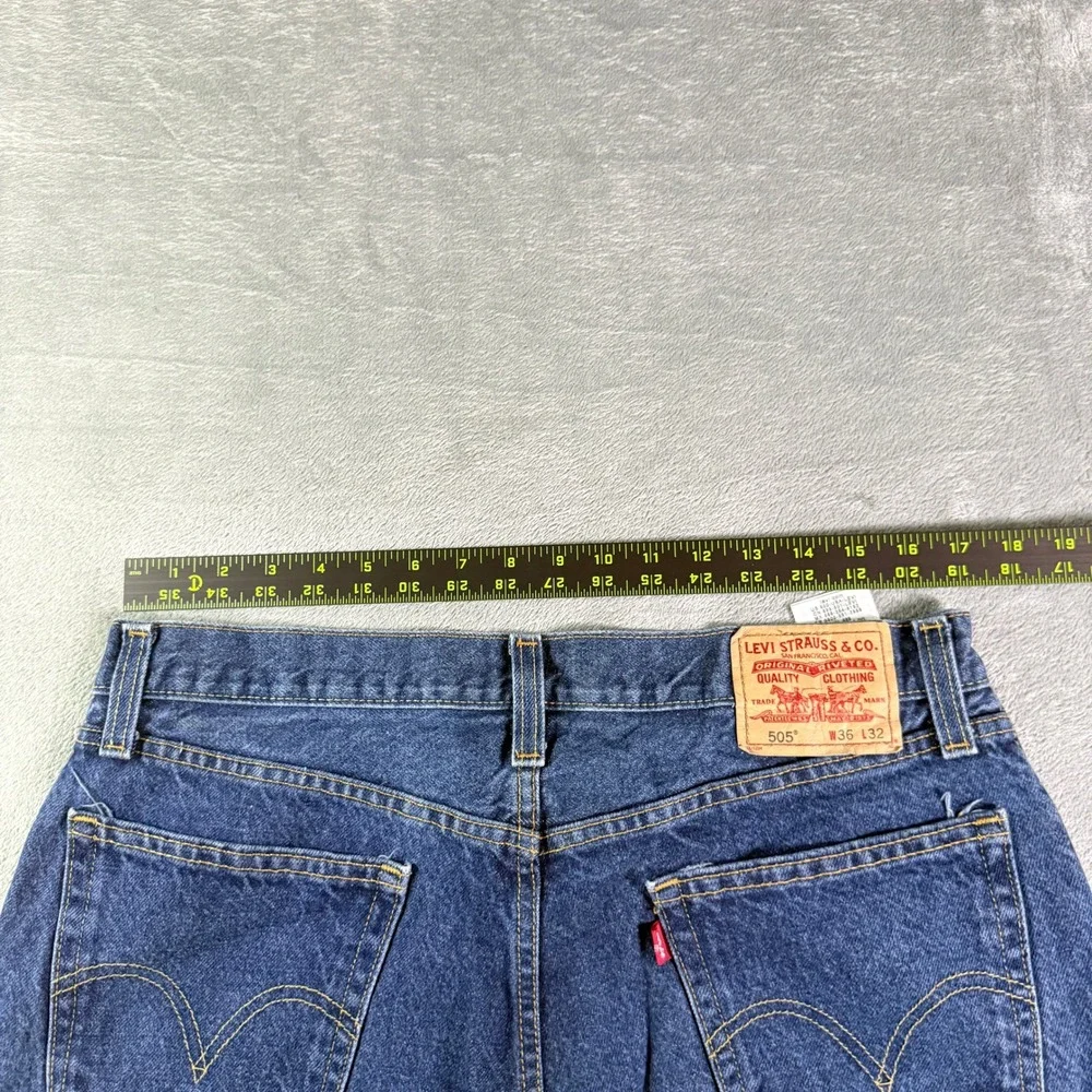 Levi Y2K 505 Jeans Mens 36x32 Dark Wash Straight Fit Denim Pants